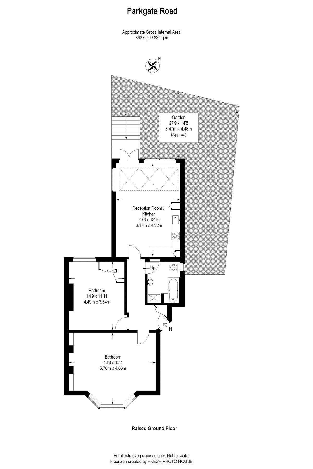 Flat To Rent in Parkgate Road, SW11 Featuring a Garden (ref 38356
