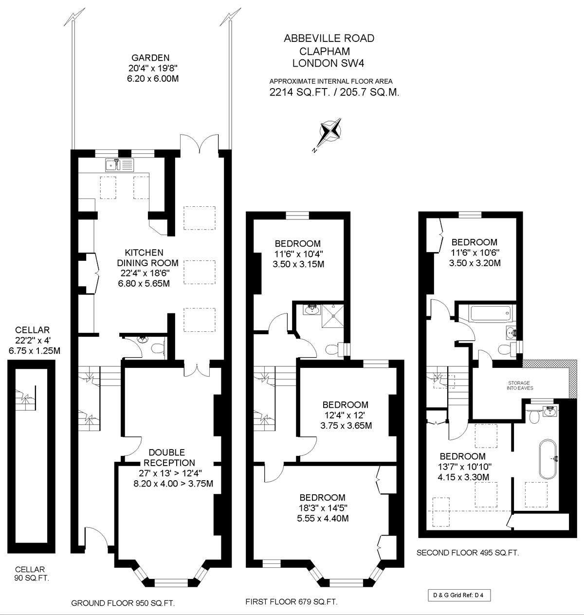 House For Sale in Abbeville Road, SW4 Featuring a Garden and a Cellar