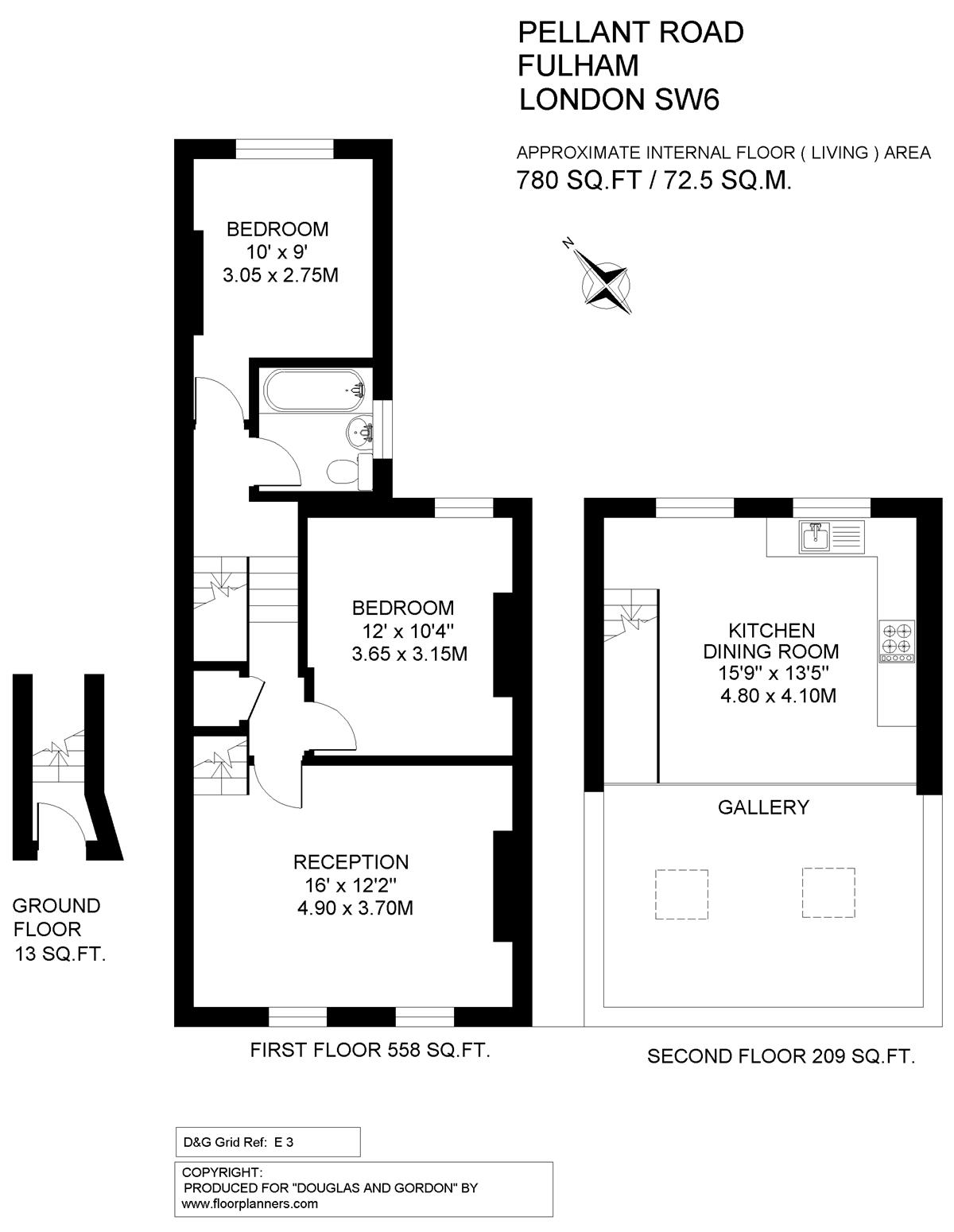 Flat For Sale in Pellant Road, SW6 (ref 43876) Douglas & Gordon