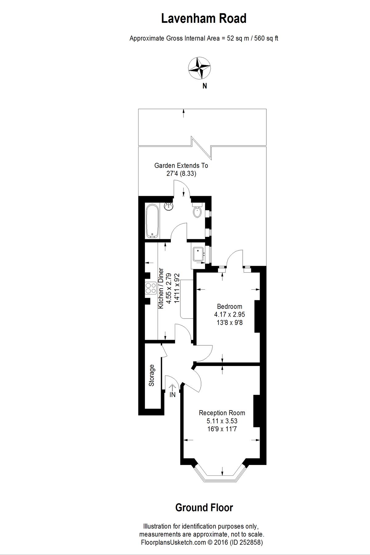 Flat To Rent in Lavenham Road, SW18 Featuring a Garden (ref 52012
