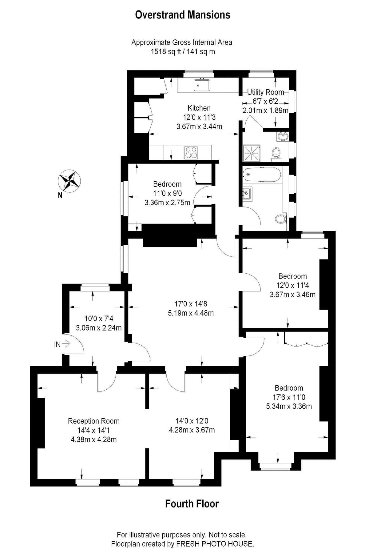 Flat To Rent in Overstrand Mansions, Prince of Wales Drive, SW11 (ref